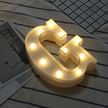 Load image into Gallery viewer, Luminous LED Letter Night Light Creative 26 English Alphabet Number Battery Lamp Romantic Wedding Party Decoration
